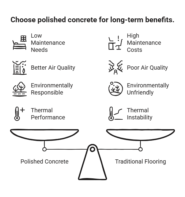 Choose polished concrete for long-term benefits.